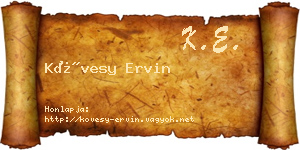 Kövesy Ervin névjegykártya