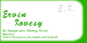 ervin kovesy business card